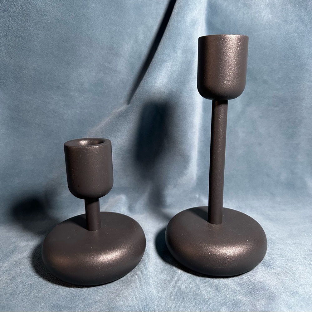 iittala Nappula Candle Holders Dark Grey Steel- GORGEOUS Scandinavian Twosome